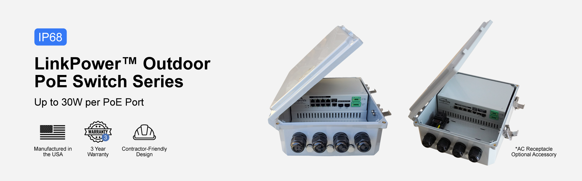 Outdoor Gigabit PoE Switch Series up to 30W