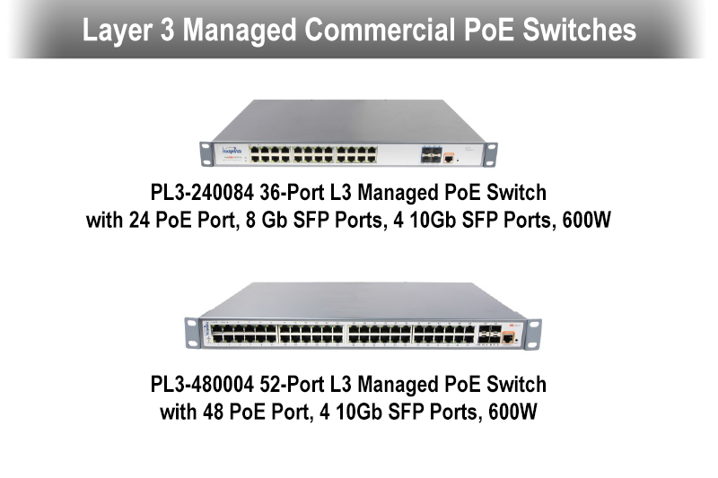 Layer 3 Managed Commericla PoE Switches
